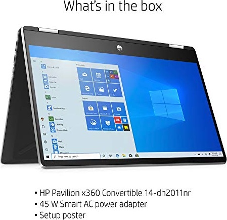 HP Pavilion x360 14 Convertible 2-in-1 Laptop, 14” Full HD Touchscreen Display, Intel Core i5, 8 GB DDR4 RAM, 512 GB SSD Storage, Windows 10 Home, Backlit Keyboard (14-dh2011nr, 2020 Model)