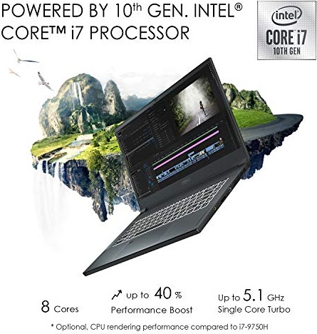 MSI Creator 15 Professional Laptop: 15.6" 4K UHD Ultra-Thin Bezel Display, Intel Core i7-10875H, GeForce RTX 2070 Super, 32GB RAM, 1TB NVMe SSD, Thunderbolt 3, 100% Adobe RGB, Win10 PRO (A10SFS-287)