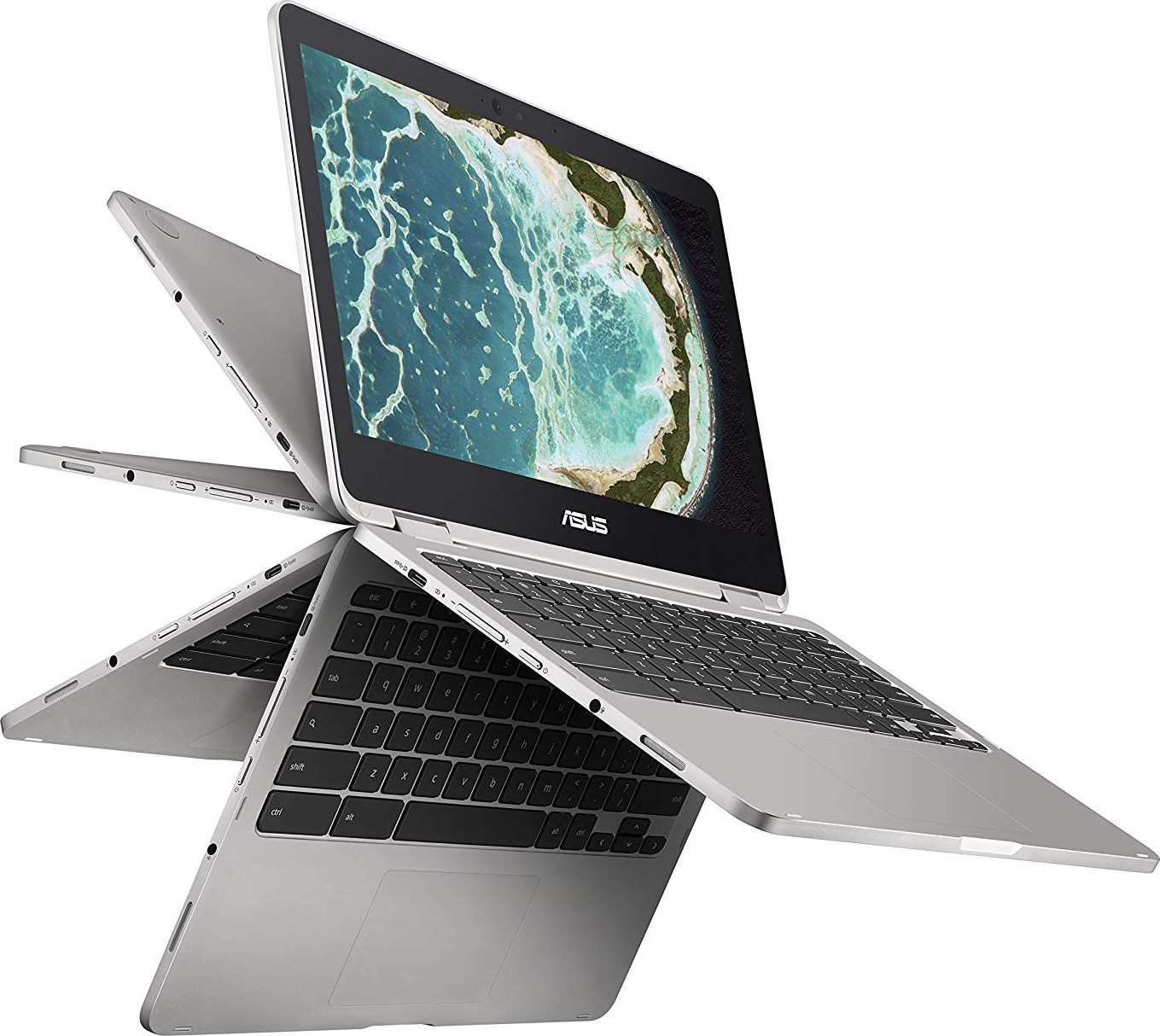 Asus C302CA-DHM4 Chromebook Flip 12.5-Inch Touchscreen Convertible Chromebook, Intel Core M3, 4GB RAM, 64GB Flash Storage, All-Metal Body, USB Type C, Corning Gorilla Glass, Chrome OS
