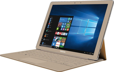 Samsung Galaxy TabPro S Convertible 2-in-1 Laptop / Tablet, 12" FHD+ Touchscreen - Intel Core m3-6Y30 - 8GB DDR3 Memory - 256GB SSD - Windows 10 - Bluetooth – Webcam - Gold (Keyboard Included)