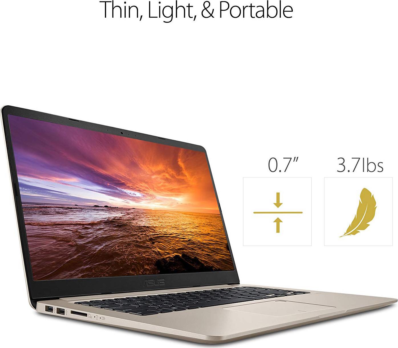 ASUS VivoBook S Ultra Thin and Portable Laptop, Intel Core i7-8550U Processor, 8GB DDR4 RAM, 128GB SSD+1TB HDD, 15.6” FHD WideView Display, ASUS NanoEdge Bezel, S510UA-DS71