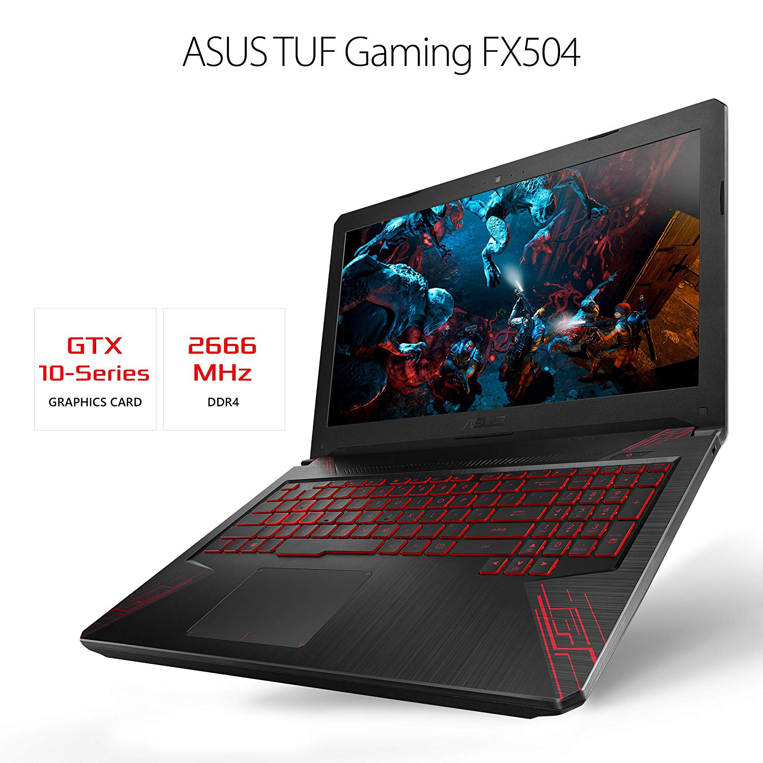 ASUS TUF Thin & Light Gaming Laptop PC (FX504) 15.6” Full HD, 8th-Gen Intel Core i5-8300H (up to 3.9GHz), GeForce GTX 1050 2GB, 8GB DDR4 2666 MHz, 1TB FireCuda SSHD, Windows 10 64-bit - FX504GD-ES51