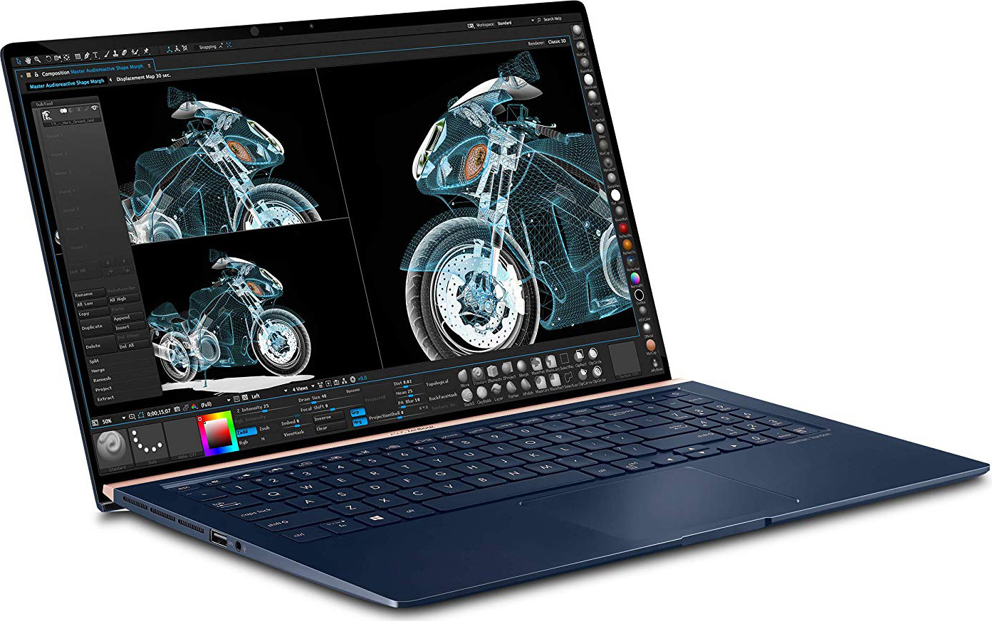 Asus ZenBook 15 Ultra Slim Compact Laptop 15.6” FHD 4-Way NanoEdge, Intel Core i7-8565U Processor, 16GB DDR4, 512GB PCIe SSD, GeForce GTX 1050, Ir Camera, Windows 10, UX533FD-DH74, Royal Blue