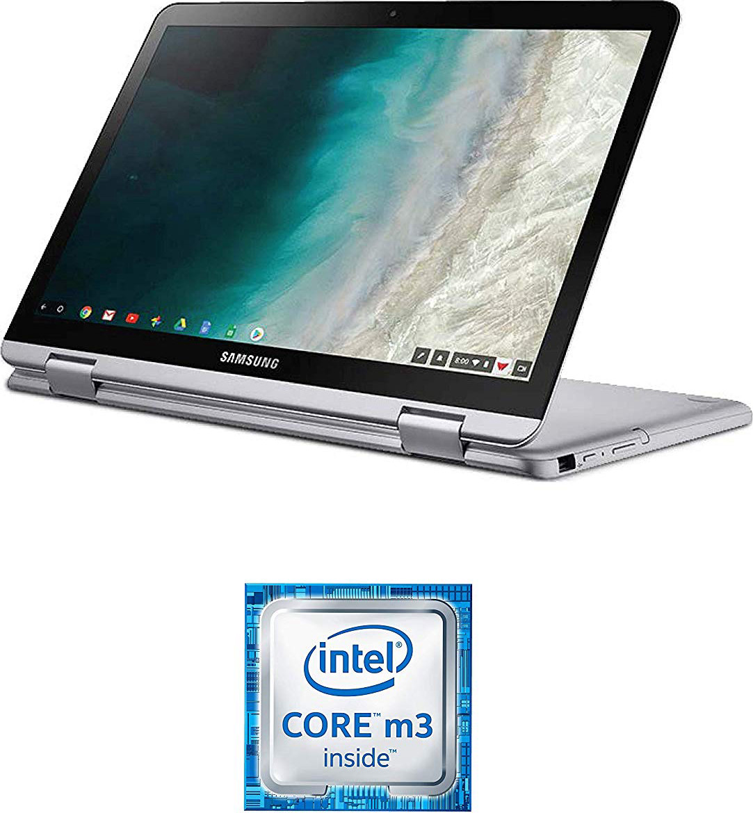 Samsung Chromebook Plus V2, 2-in-1, Intel Core m3, 4GB RAM, 64GB eMMC, 13MP Camera, Chrome OS, 12.2", 16:10 Aspect Ratio, Light Titan (XE520QAB-K02US)