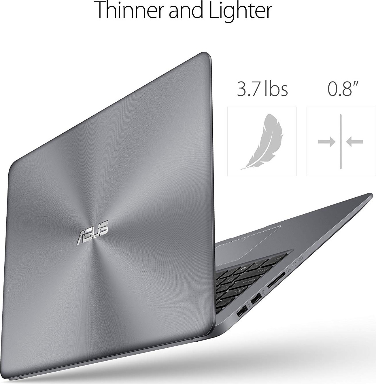 ASUS VivoBook F510UA Thin and Lightweight 15.6” FHD WideView NanoEdge Laptop, Intel Core i5-7200U 2.5GHz, 8GB DDR4 RAM, 1TB HDD, USB Type-C, Fingerprint Reader, Windows 10 – F510UA-AH50