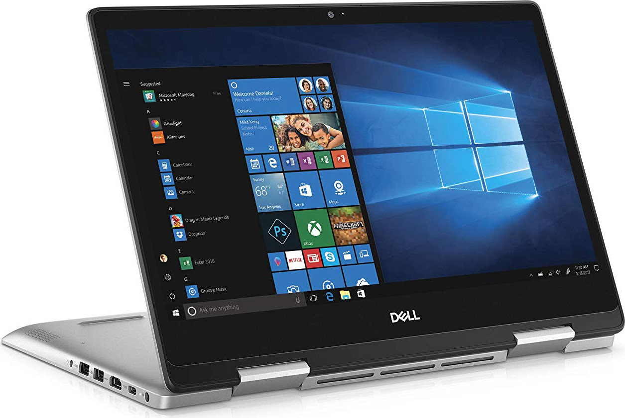 Dell Inspiron 2-in-1 Laptop LED-Backlit Touch Display, i7-8565U, 8GB 2666MHz DDR4, 256 GB m.2 PCIe SSD, 14", Silver, Alexa Built-In (i5482-7069SLV-PUS)