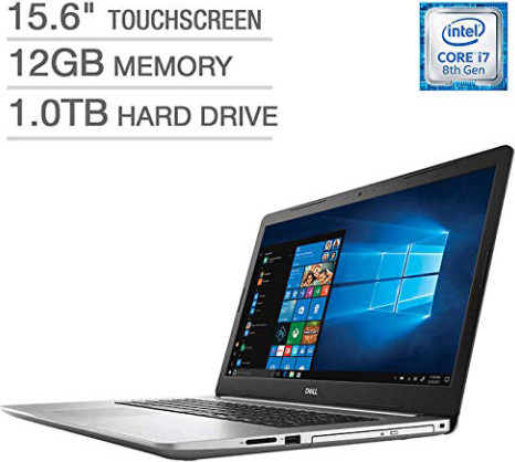 2019 Dell Inspiron 15 5000 5570 Intel Core i7-8550U 12 GB DDR4 1TB HDD 15.6" Full HD Touchscreen LED Silver Laptop