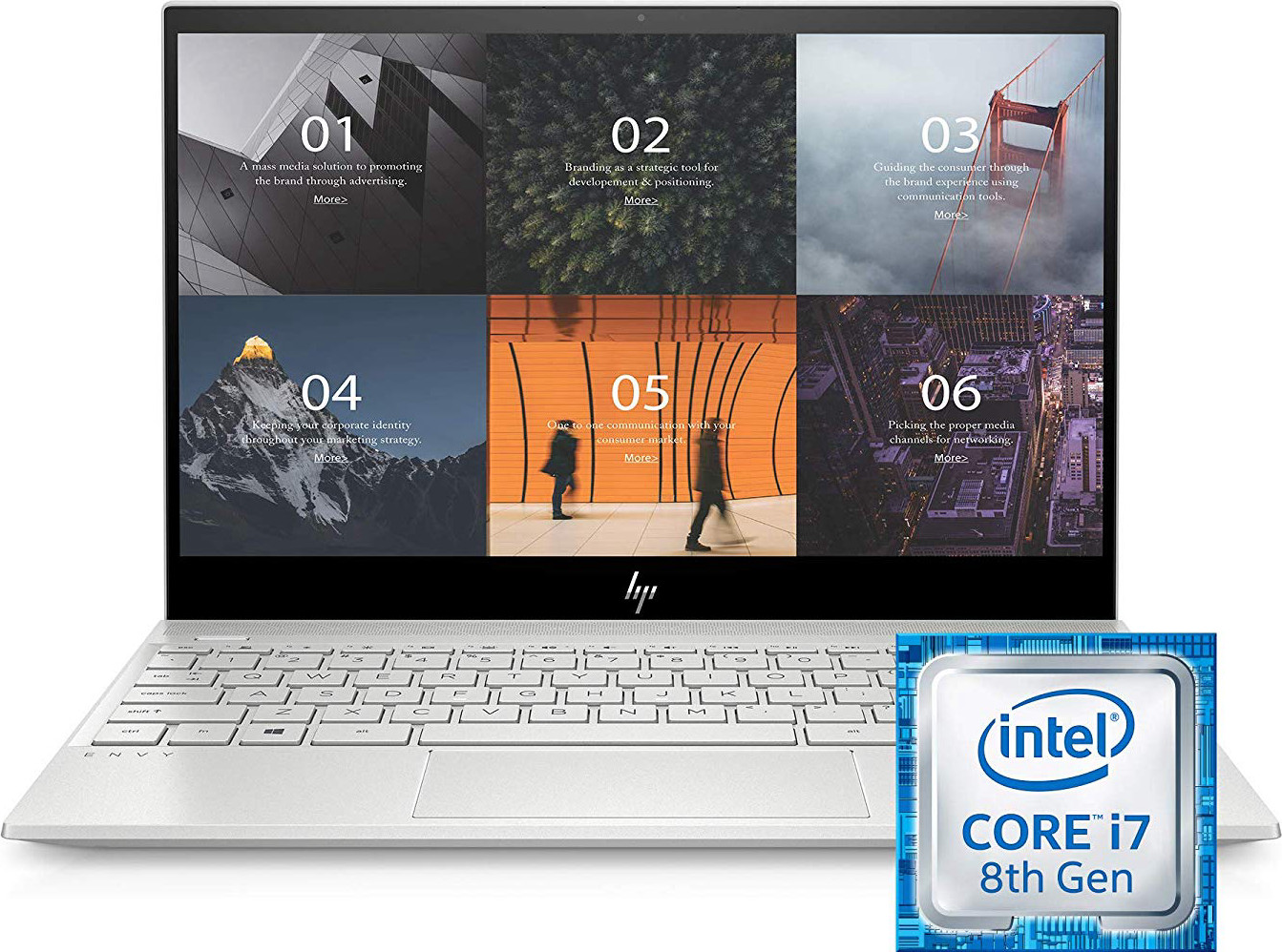 HP ENVY 13” Thin Laptop w/ Fingerprint Reader, 4K Touchscreen, Intel Core i7-8565U, NVIDIA GeForce MX250 Graphics, 16GB SDRAM, 512GB SSD, Windows 10 Home (13-aq0044nr, Natural Silver)
