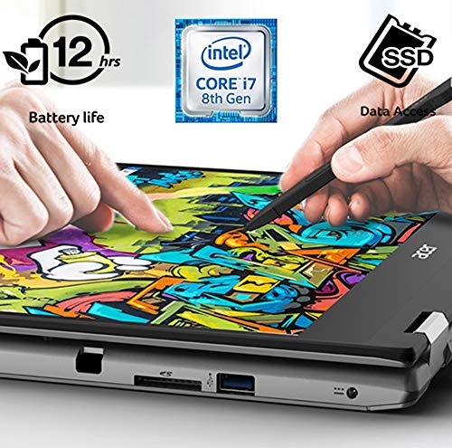 Acer Spin 3 Convertible Laptop, 14 inches Full HD IPS Touch, 8th Gen Intel Core i7-8565U, 16GB DDR4, 512GB PCIe NVMe SSD, Backlit KB, Fingerprint Reader, Rechargeable Active Stylus, SP314-53N-77AJ