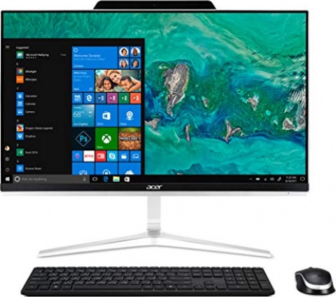 Acer Aspire Z24-890-UA91 AIO Desktop, 23.8 inches Full HD, 9th Gen Intel Core i5-9400T, 12GB DDR4, 512GB SSD, 802.11ac Wifi, USB 3.1 Type C, Wireless Keyboard and Mouse, Windows 10 Home, Silver