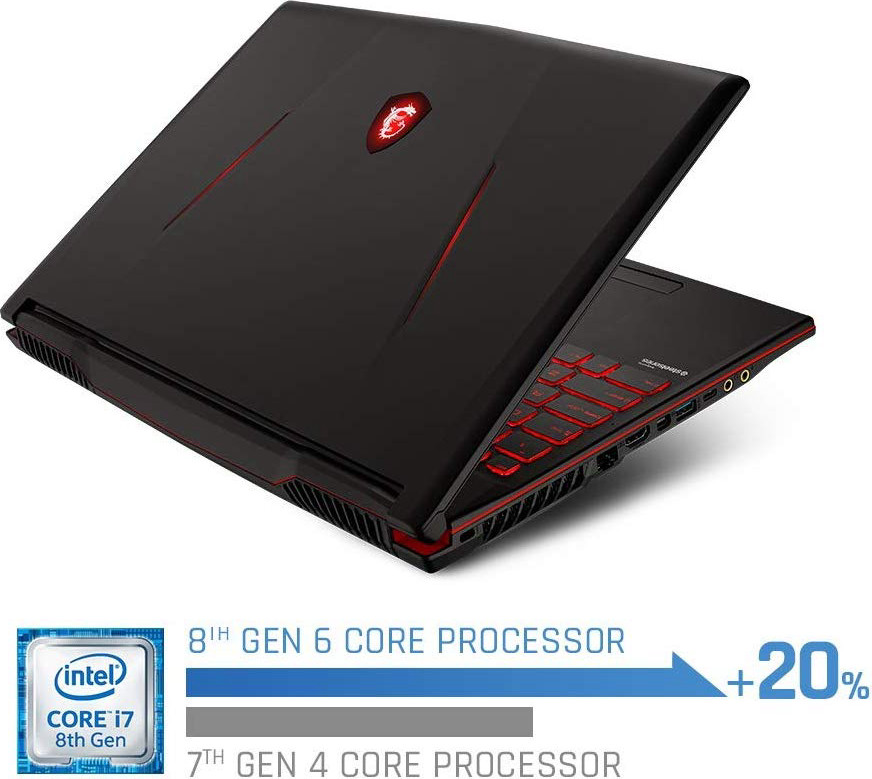 MSI GL63 8SC-059 15.6" Gaming Laptop, Intel Core i7-8750H, NVIDIA GeForce GTX1650, 8GB, 256GB Nvme SSD, Win10