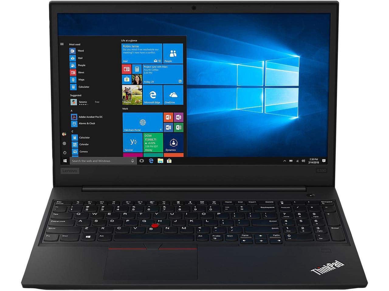 2019 Lenovo Thinkpad E590 15.6" HD Business Laptop (Intel Quad Core i5-8265U, 16GB DDR4 Memory, 256GB PCIe 3.0(x4) NVMe SSD M.2 SSD) Fingerprint, Type-C, HDMI, Ethernet, Webcam, Windows 10 Pro