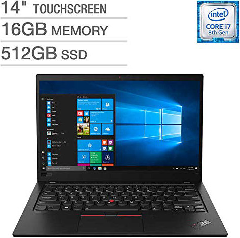 Lenovo ThinkPad X1 Carbon 7th Generation Ultrabook: Core i7-8565U, 16GB RAM, 512GB SSD, 14" FHD Touchscreen Display, Backlit Keyboard
