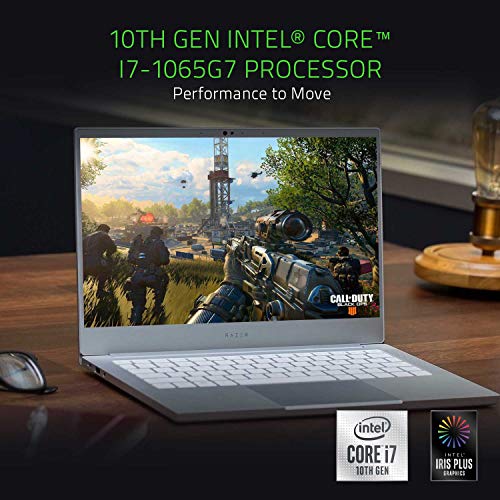 Razer Blade Stealth 13 Ultrabook Laptop: Intel Core i7-1065G7 4 Core, Intel Iris Plus, 13.3" FHD 1080p 60Hz, 16GB RAM, 256GB SSD, CNC Aluminum, Chroma RGB, Thunderbolt 3, Mercury White