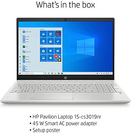 HP 15-cs3019nr Pavilion 15.6-Inch Laptop, Intel Core i7 (Mineral Silver)