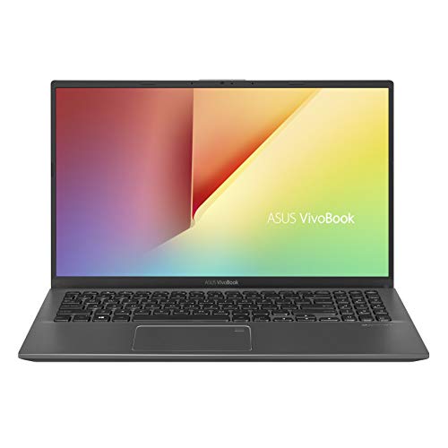 ASUS VivoBook 15 Thin and Light Laptop, 15.6” FHD Display, Intel i3-1005G1 CPU, 8GB RAM, 128GB SSD, Backlit Keyboard, Fingerprint, Windows 10 Home in S Mode, Slate Gray, F512JA-AS34