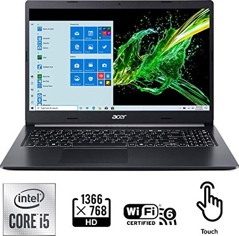 Acer Aspire 5 A515-55-56VK, 15.6" Full HD IPS Display, 10th Gen Intel Core i5-1035G1, 8GB DDR4, 256GB NVMe SSD, Intel Wireless WiFi 6 AX201, Fingerprint Reader, Backlit Keyboard, Windows 10 Home