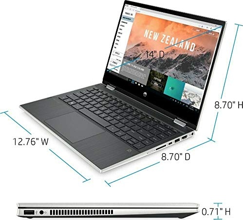 HP Pavilion x360 2in1 Convertible 14" HD Touchscreen Laptop, 10th Gen Intel Core i3-1005G1, 8GB RAM, 128GB SSD, Webcam, HDMI, Windows 10, w/Masdrow Accessories