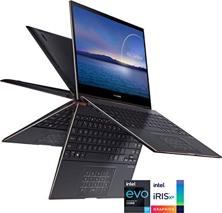ASUS ZenBook Flip S Ultra Slim Laptop, 13.3” 4K UHD OLED Touch Display, Intel Evo Platform - Core i7-1165G7 CPU, 16GB RAM, 1TB SSD, Thunderbolt 4, TPM, Windows 10 Pro, Jade Black, UX371EA-XH77T