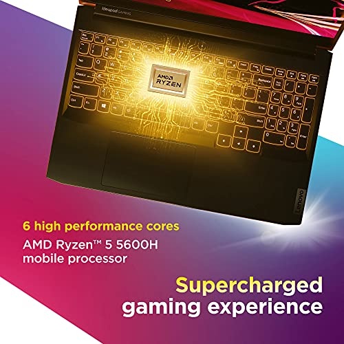 Lenovo IdeaPad Gaming 3 15 15.6" Laptop, 15.6" FHD (1920 x 1080) Display, AMD Ryzen 5 5600H Processor, NVIDIA GeForce GTX 1650, 8GB DDR4 RAM, 256GB SSD Storage, Windows 10H, 82K20015US, Shadow Black