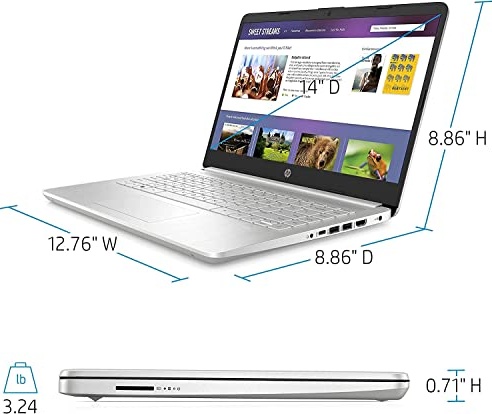 HP Notebook Laptop, 14" HD Touchscreen, AMD Ryzen 3 3250U Processor, 16GB DDR4 RAM, 1TB PCIe NVMe SSD, Webcam, HDMI, USB Type-C, Wireless-AC Wi-Fi 5, Bluetooth, Windows 11 Home, Silver
