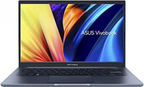 ASUS VivoBook 14 Slim Laptop, 14" FHD Display, Intel Core i3-1215U CPU, Intel UHD Graphics, 4GB DDR4 RAM, 128GB SSD, Fingerprint Sensor, Windows 11 Home, Quiet Blue, F1402ZA-AB31